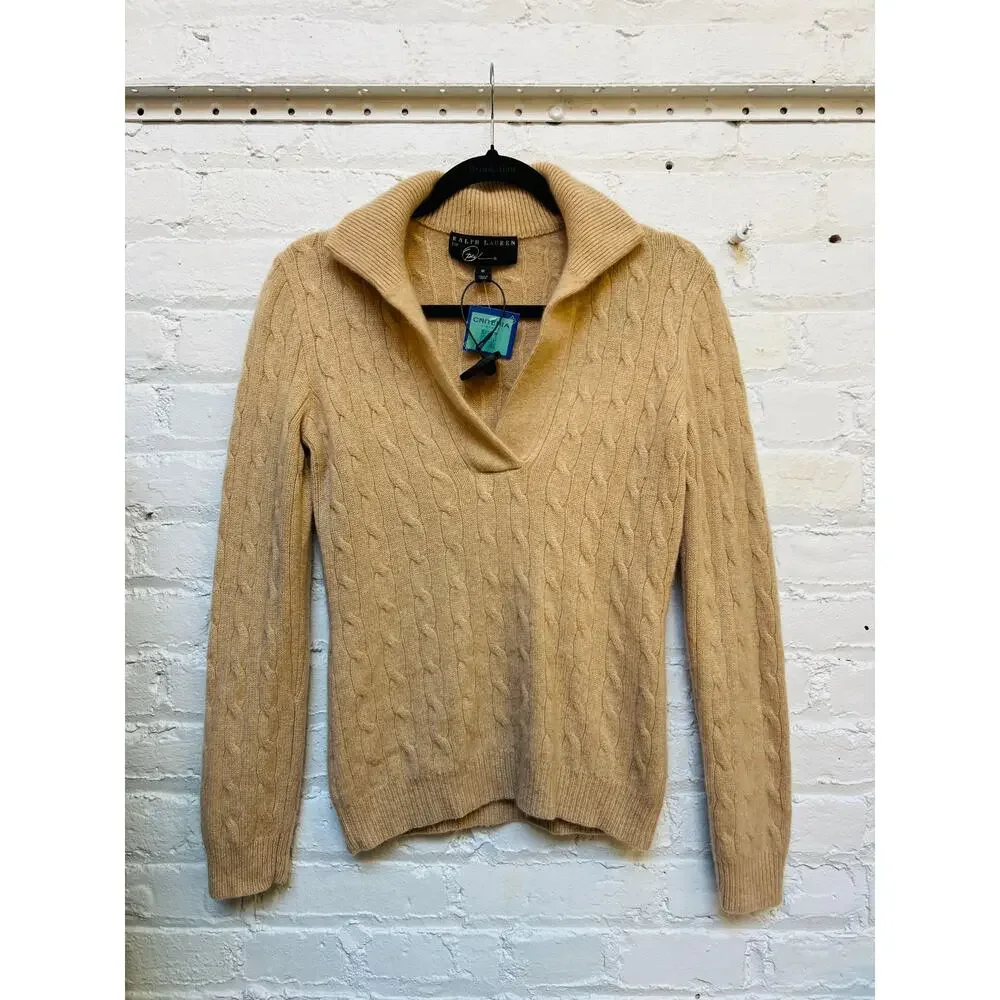 Ralph Lauren for Oprah Sand Cashmere Sweater Size M - Picture 6 of 6